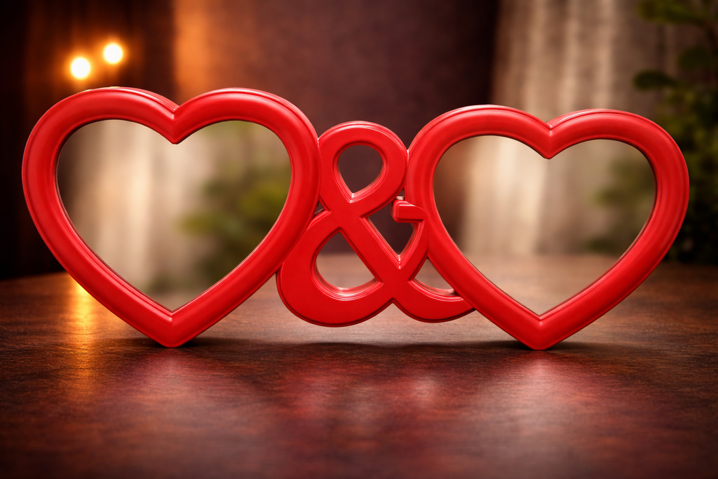 Double Heart LED Photo Frame