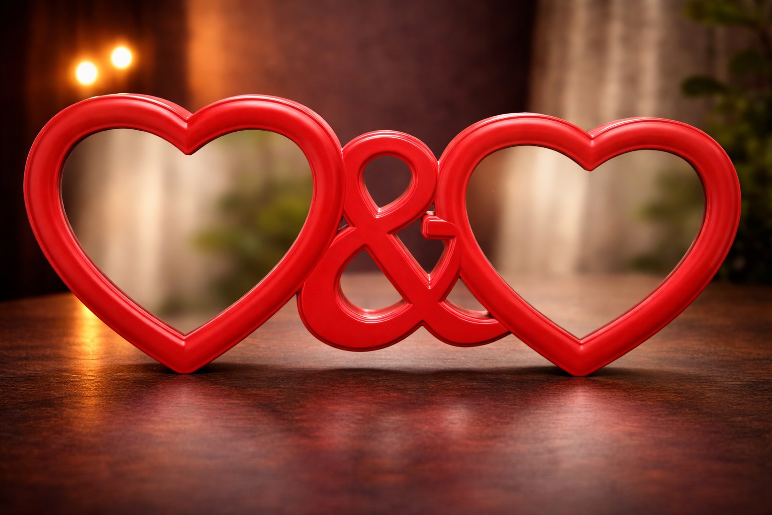 Double Heart LED Photo Frame
