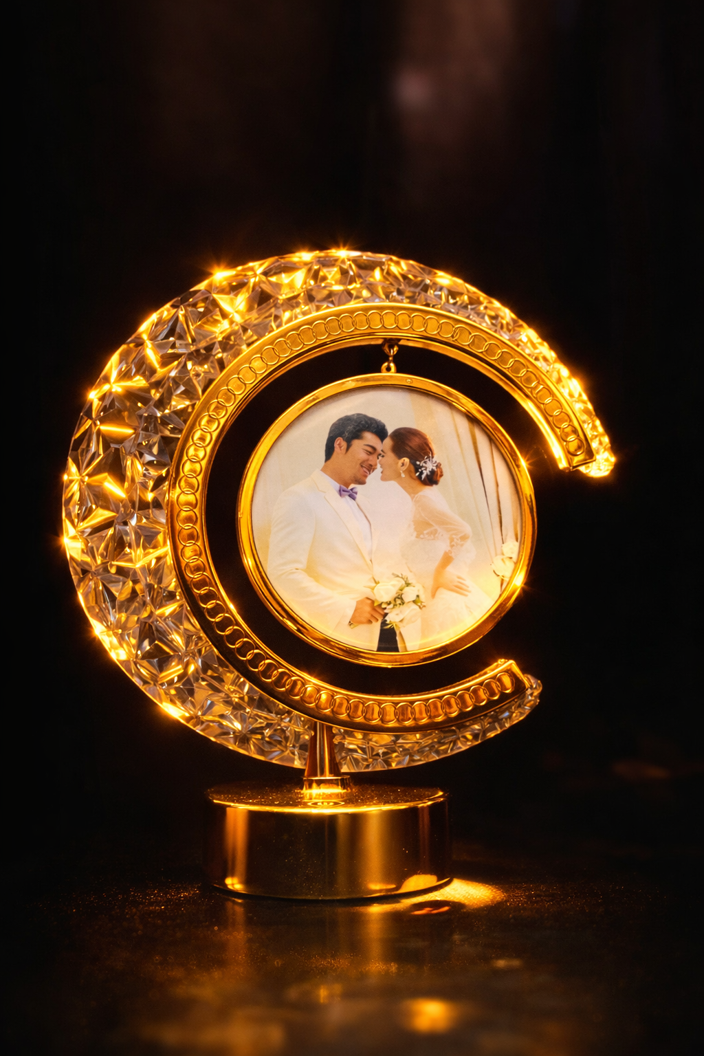 Luxury Crystal Moon LED Photo Frame